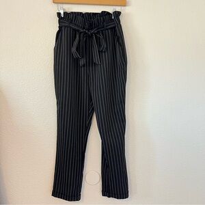 Black Striped Women's Pants